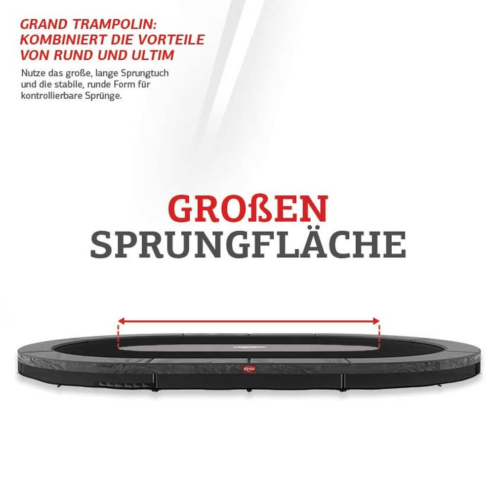 BERG Trampolin SPORTS InGround GRAND Favorit Grey oval 520 x 345 cm