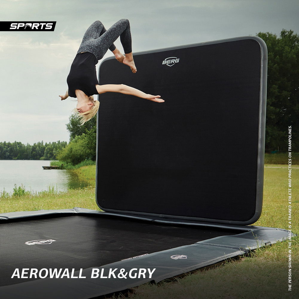 BERG Trampolin SPORTS FlatGround ULTIM Elite Grey 500 + AeroWall 2x2 BLK&GRY (NEU) BERG Trampolin SPORTS FlatGround ULTIM Elite Grey 500 + AeroWall 2x2 BLK&GRY (NEU)
