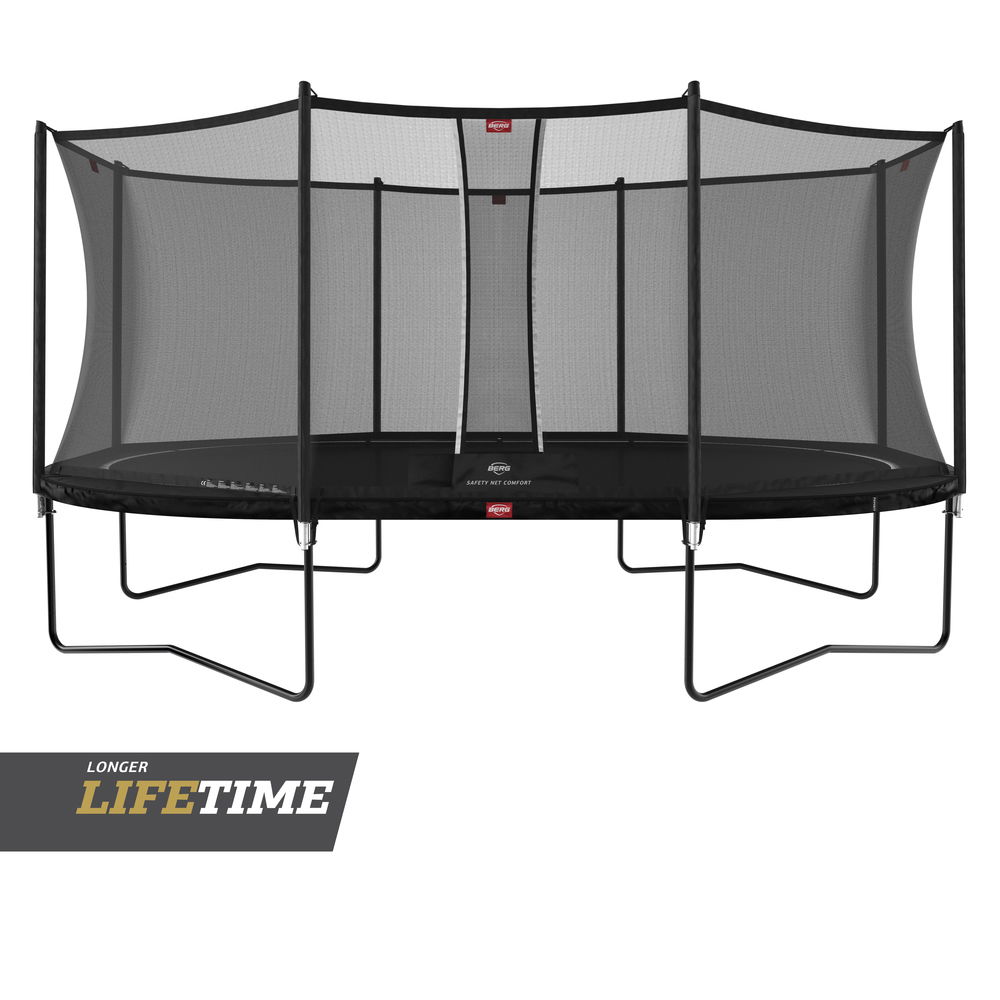 BERG Trampolin Regular GRAND Favorit Black oval 520 x 345 cm + Sicherheitsnetz Comfort BERG Trampolin Regular GRAND Favorit Black oval 520 x 345 cm + Sicherheitsnetz Comfort