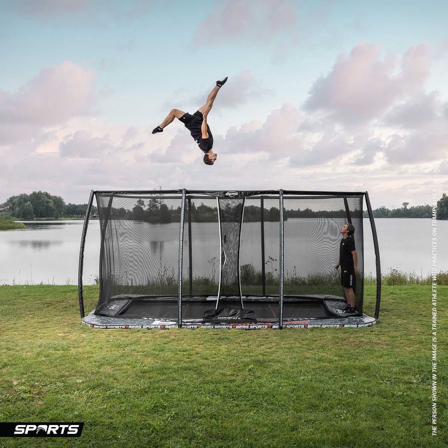 BERG Trampolin FlatGround ULTIM Pro Bouncer 500 + Sicherheitsnetz DLX XL Pro Bouncer (NEU) BERG Trampolin FlatGround ULTIM Pro Bouncer 500 + Sicherheitsnetz DLX XL Pro Bouncer (NEU)