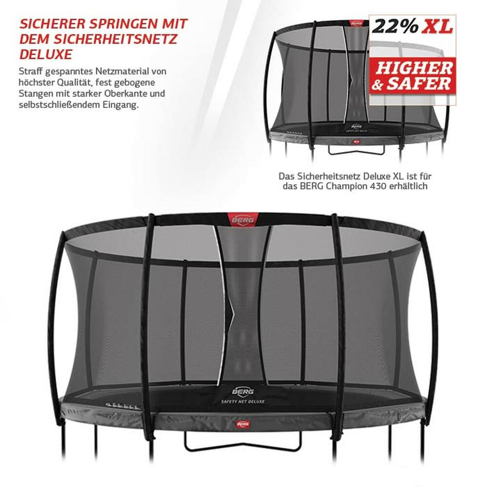 BERG Trampolin Regular ROUND Champion Grey Ø430 cm + Sicherheitsnetz Deluxe (Neu) BERG Trampolin Regular ROUND Champion Grey Ø430 cm + Sicherheitsnetz Deluxe (Neu)