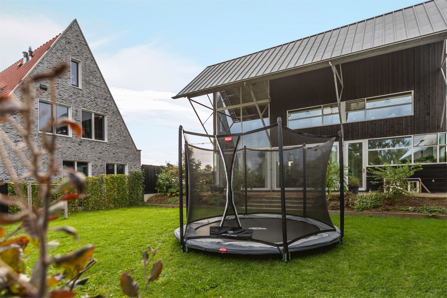 BERG Trampolin InGround ROUND Favorit Grey Ø270 cm + Sicherheitsnetz Comfort