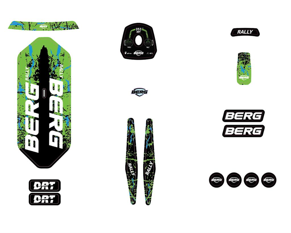 BERG Ersatzteil Rally DRT Green Aufkleber Sticker-Set BERG Ersatzteil Rally DRT Green Aufkleber Sticker-Set